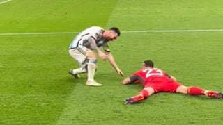 Lionel Messi reconoció trabajo de ‘Dibu’ Martínez en los penales con un fuerte abrazo [VIDEO]