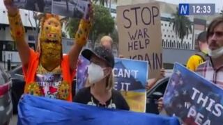 “La gente está sufriendo”: ucranianos residentes en Perú protestan en Embajada de Estados Unidos | VIDEO
