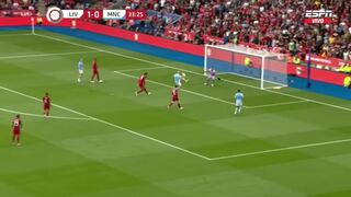 Increíble error de Haaland: el delantero del City falló un gol frente al arco de Liverpool [VIDEO]