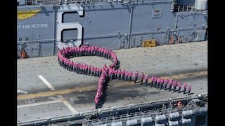 Foto: Marinos se visten de rosa para apoyar lucha contra el cáncer de mama