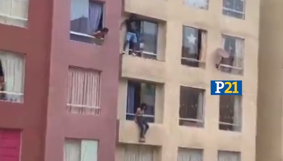 Hombre cae de edificio por intentar evitar suicidio de joven. (Foto: Twitter/@Jokerceleste)