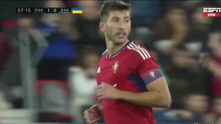 Gol de David García para el 1-0 de Osasuna sobre Barcelona por LaLiga Santander