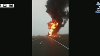 Camión cisterna que transportaba combustible se incendió en la Panamericana Sur, Chincha