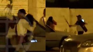 Sujeto golpea brutalmente con un palo a su pareja durante intervención en fiesta COVID [VIDEO]