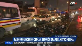 ¡Alerta! Incendio cerca de estación Grau del Metro de Lima alarmó a peatones