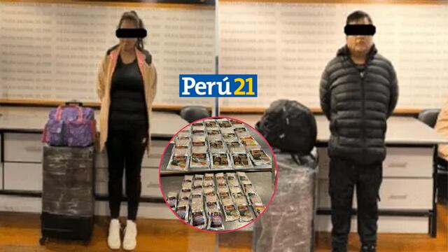 Capturan a dos ‘burriers’ con 25 kilos de droga en el Aeropuerto Jorge Chávez con destino a España 