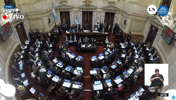 Senado argentino. (Captura La Nación)