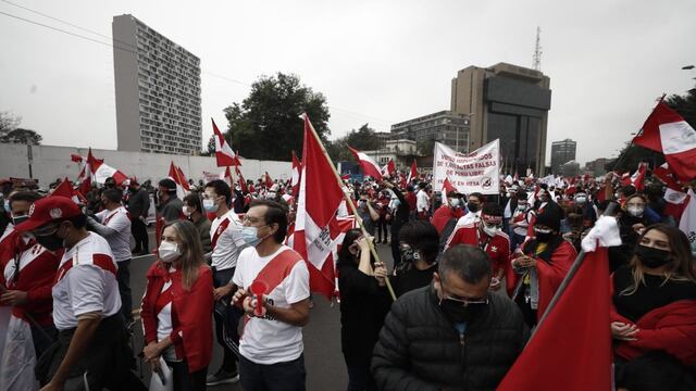 Simpatizantes de Fuerza Popular marcharon a favor de la democracia en distintos puntos de Lima [FOTOS]