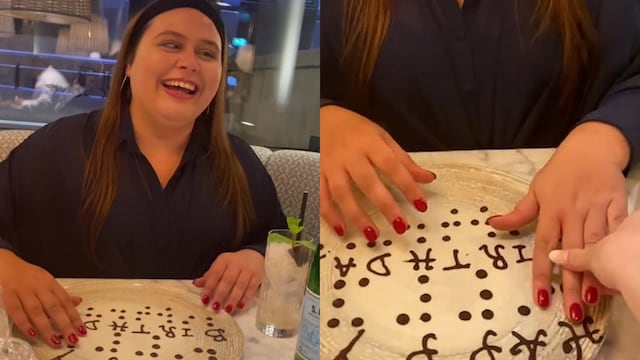 Mujer ciega protagoniza conmovedor video al recibir mensaje de cumpleaños escrito en braille
