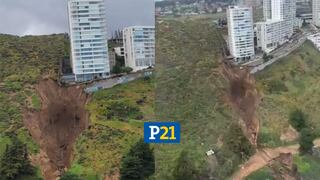 Chile: Enorme socavón pone en riesgo un edificio de 17 pisos en Viña del Mar [VIDEO]