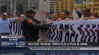 Renovar protestó en Plaza de Armas para exigir captura de Belaunde Lossio