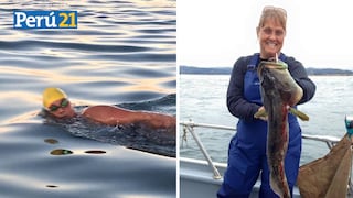 Enfermera de 55 años hace historia al nadar en una isla infestada de tiburones en California