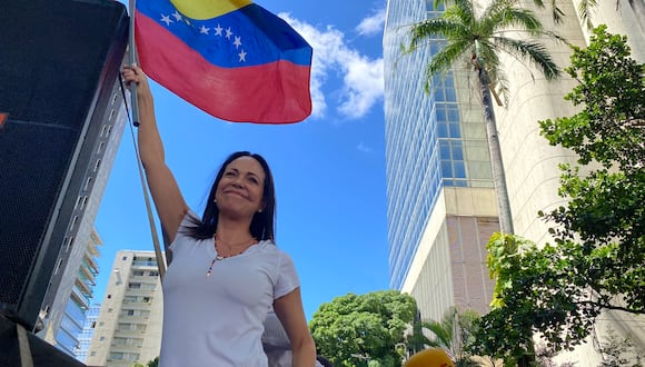 La candidata presidencial convocó a una manifestación junto a sus simpatizantes en Caracas. (Foto: Cuenta de X de María Corina Machado)