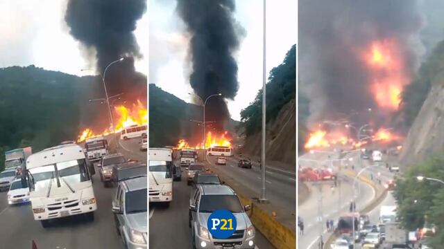 Tragedia en Venezuela: choque múltiple e incendio deja al menos 8 personas muertas en Caracas [VIDEO]