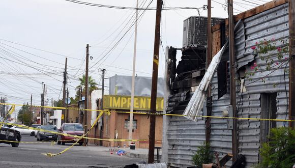 Imagen de un bar que fue quemado intencionalmente y dejó once personas muertas en la localidad de San Luis Río Colorado, estado de Sonora, México el 22 de julio de 2023.  (Foto: Alberto De la Hoya / La Tremenda Cosa / AFP)