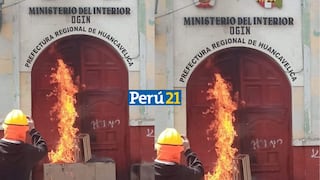 ‘Toma de Lima’: vándalos intentan quemar Prefectura en Huancavelica [VIDEO]