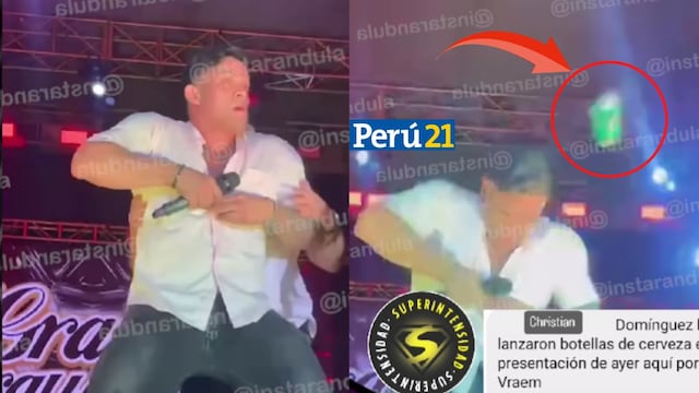“No lo quieren por infiel”: Le lanzan cerveza a Christian Domínguez en pleno show (VIDEO)