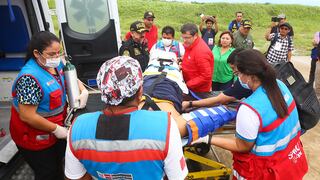 Piura: con puente aéreo evacúan a cuatro personas afectadas por huaico en Canchaque