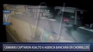 Video capta el preciso momento del asalto al banco en Plaza Lima Sur