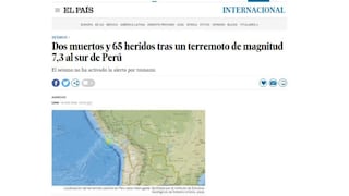Así informó la prensa internacional sobre el sismo de 6.8 en Arequipa