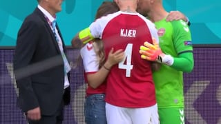 Dinamarca vs. Finlandia: Kjaer y Schmeichel consolaron a la esposa de Christian Eriksen 