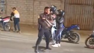 Trujillo: Policía intentó detener a motociclista con un casco y ocasiona un accidente [VIDEO]