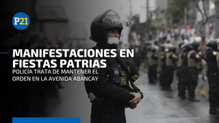 Fiestas Patrias 2022: manifestantes a favor y en contra de Pedro Castillo se reúnen en la Av. Abancay
