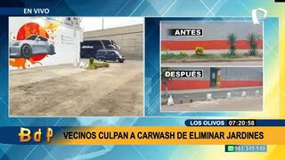Los Olivos: Car Wash tapa jardín con cemento para expandir su negocio | VIDEO