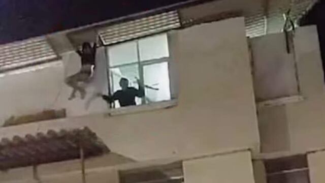 Piura: Mujer intenta lanzarse de tercer piso para evitar ser violada por el hijo de su jefe [VIDEO]