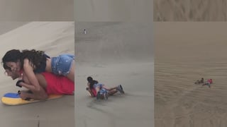 Mayra Goñi y Fabio Agostini realizan 'sandboarding' en la Huacachina y casi sucede lo peor [VIDEO]