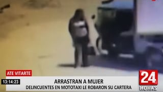 Cámaras captan a mujer siendo arrastrada por delincuentes en mototaxi en Ate [VIDEO]