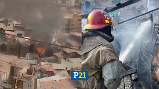 El Agustino: Feroz incendio afectó viviendas de un asentamiento humano