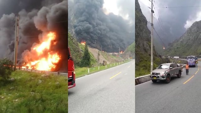 ¿Cómo se originó la explosión e incendio de vehículos en cadena en la Carretera Central? | VIDEO