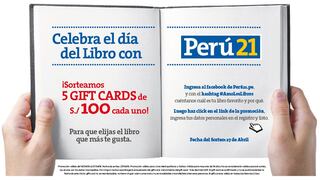 Conoce a los ganadores de los 5 gift cards que sorteó Perú21 por el Día del Libro