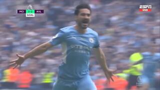 City remontó en cinco minutos: goles de Gündogan y Rodri para el 3-2 sobre Villa [VIDEO]