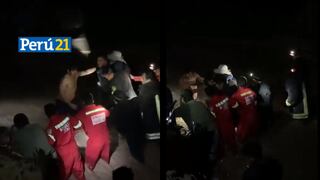 Ica: Rápida acción de bomberos, policías y pobladores salvó a una anciana atrapada por huaico [VIDEO] 