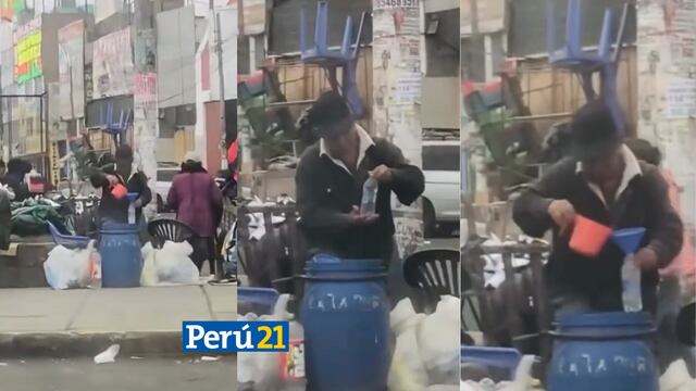 ¡Qué asco! Captan a ambulante llenando botellas con agua de dudosa procedencia (VIDEO)