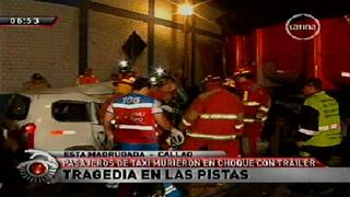 VIDEO: Choque entre tráiler y taxi deja dos muertos en el Callao