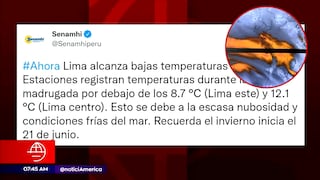 Temperatura en Lima Este por debajo de los 8.7°C: ¿A qué se debe este cambio climático?