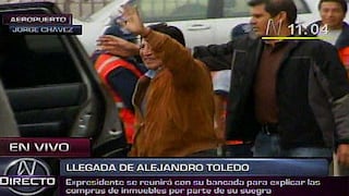 Alejandro Toledo llegó en silencio a Lima