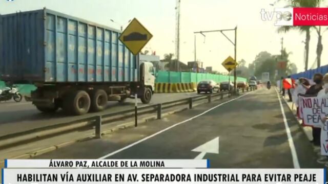 Habilitan vía auxiliar en la avenida Separadora Industrial para evitar peaje, en La Molina