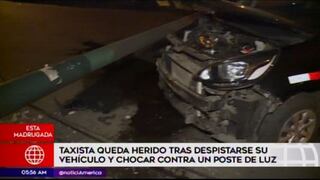 Una persona herida y un poste de luz destrozado deja accidente vehicular en San Borja [VIDEO]