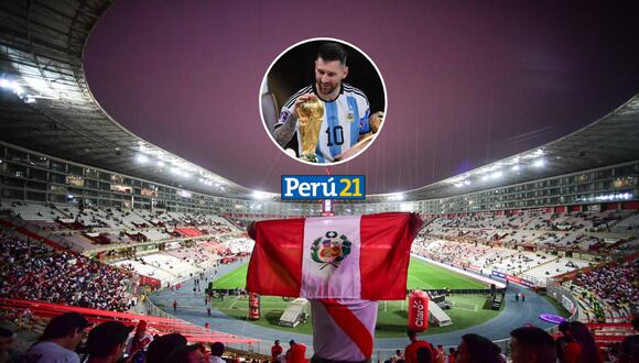 Messi fue ovacionado por la hinchada peruana en el Nacional (Foto: FPF y AFP).