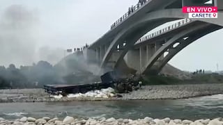 Cañete: Chofer murió calcinado tras explosión del tráiler que cayó al río [VIDEO]