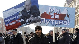 Masiva manifestación a favor de Vladimir Putin en Rusia