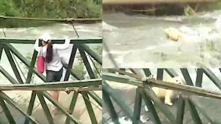 Cieneguilla: personas se exponen al peligro al cruzar puente colgante dañado | VIDEO