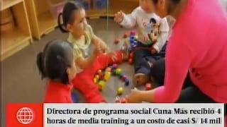 Cuna Más solicitó intervención de Contraloría por el gasto de S/14 mil en curso de 4 horas [VIDEO]
