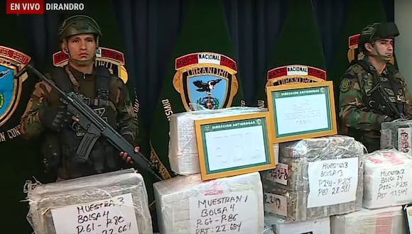 Dirandro incauta 844 kilos de droga de diversas organizaciones criminales. (Captura: Latina Noticias)