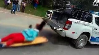 ¡Insólito! Mujer cae de camioneta de Serenazgo cuando era evacuada a hospital
