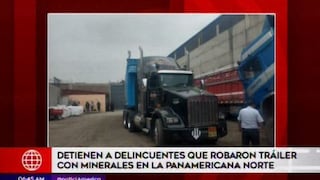 Detienen a delincuentes que robaron camión con minerales en la Panamericana Norte